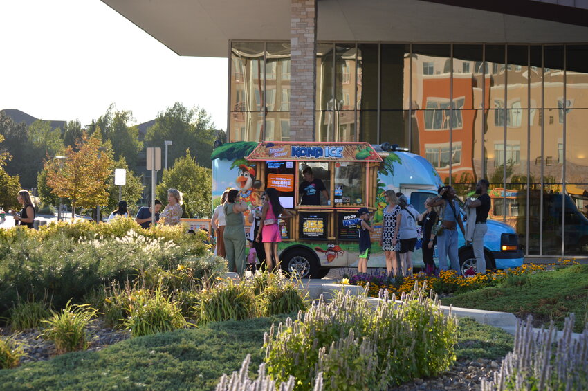 Attendees at the celebration of the new outdoor art installation at the Lone Tree Arts Center on Aug. 30, 2023, were able to get Kona Ice.